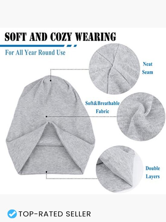 Slouchy Beanie Hat Soft Lightweight Unisex Skull Cap for Hiking Running main image 4